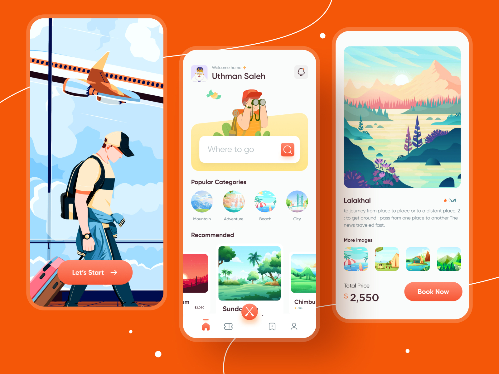 Travel City Guide App Design UI Kit - UpLabs