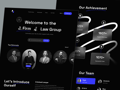 Law consultancy lawyer agency landing page website UI UX Design