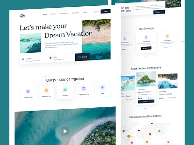 Travel Tour Agency Landing Page UI UX Design adventure agency destination landing page minimal nature tour travek website travel travel agency travel landing page traveler traveling uiux uiuxdesign vacation web web design website websitedesign