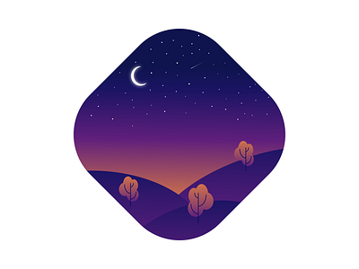 Missing summer nights ))) graphic illustration illustrator iloveillustrator moon night scene trees vector vectorworks