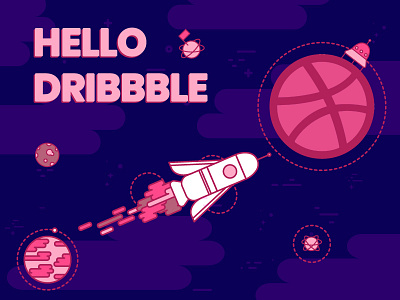 Hello Dribbble! art design dribbbble flat flat design illustration
