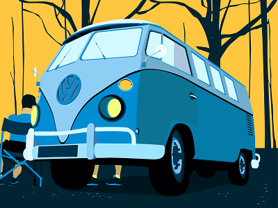 Hippie art car design dribbbble hippie illustration people vector