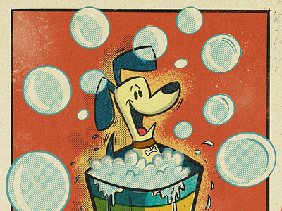 Time to Bath! cartoon cartoon illustration character design illustration illustration art retro vintage