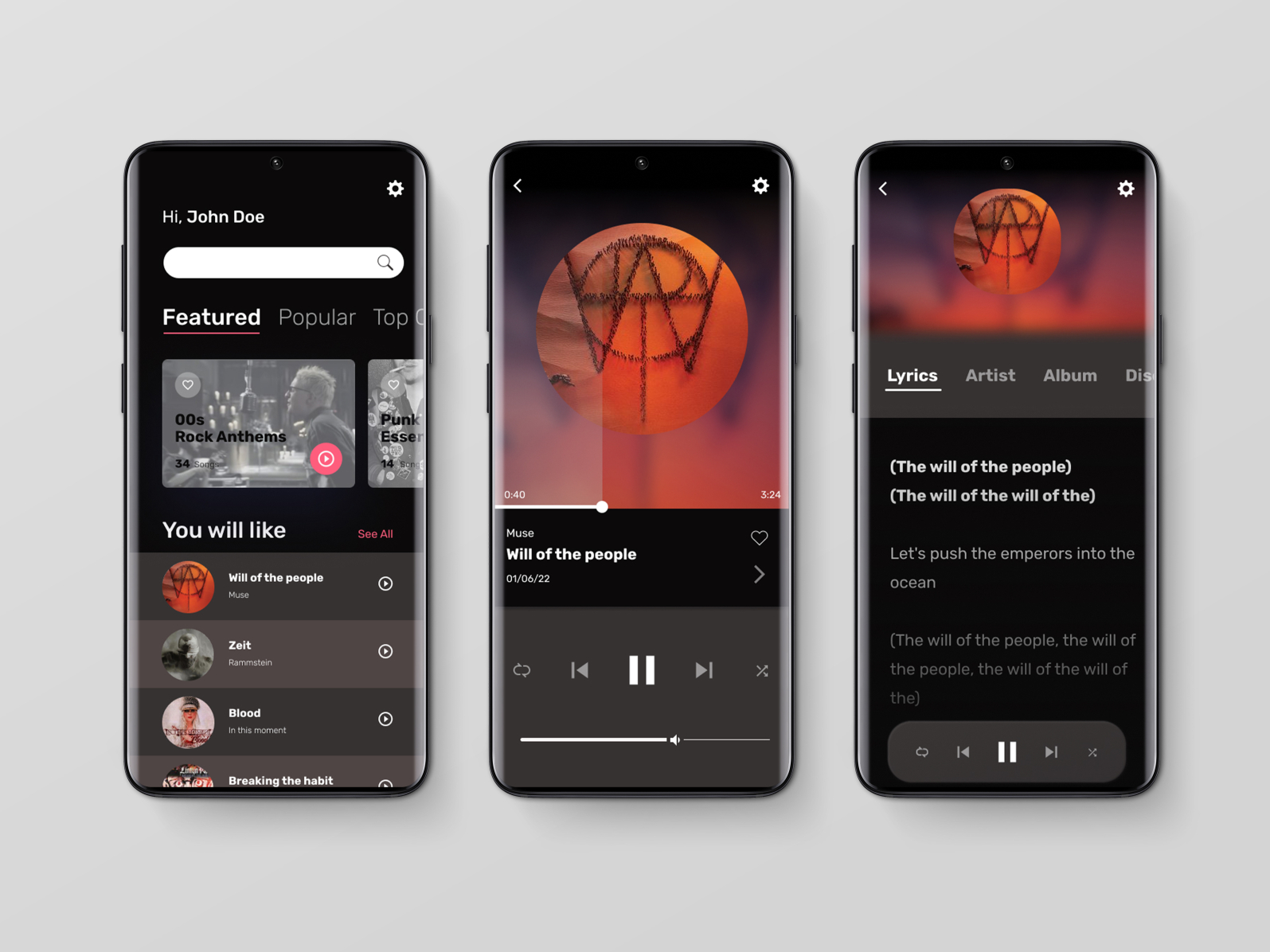 Daily UI #009 - Music Player By Florian Botquin On Dribbble