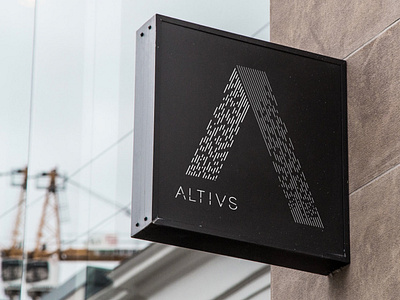 Altius Signage branding logo mark minimal science signage