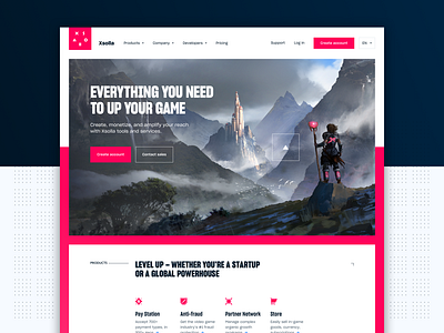 Full Xsolla Home Page Design art direction gaming illustration product design ui web design website