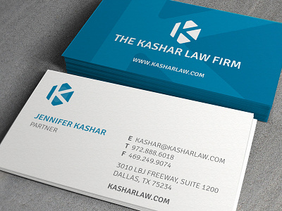 Kashar Law Firm branding business card design firm grajon kashar law logo