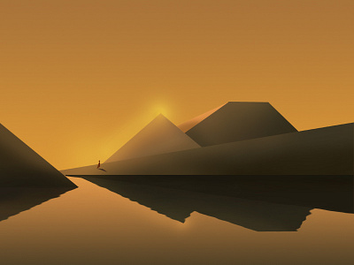 A new dawn concept art digital drawing drawing golden journey minimal ps surrealistic