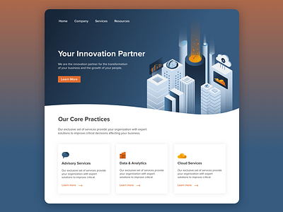 Innovation Homepage Exploration business header homepage illustration innovation isometric technology