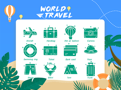 world travel ui 图标 插图