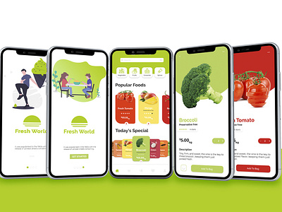 Fruit and Vegetable Delivery app UI UX Kit Free