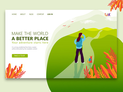 Flat Nature Illustration Landing page design