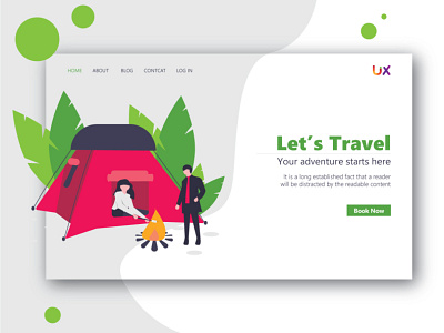 Landing page design tour and travel