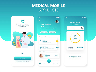 MEDICAL MOBILE APP UI KITS adobe illustrator adobe xd android apps android ui appointment apps apps interface branding clinical app creative ui free ui kits illustration ios apps medical medical app mobile apps ui ui kits uiux user interface