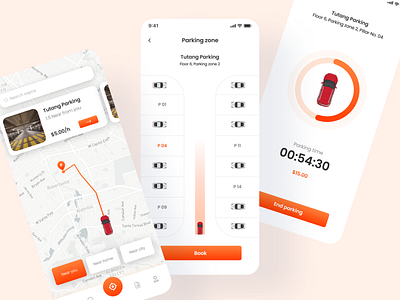 Car parking mobile app UI UX design