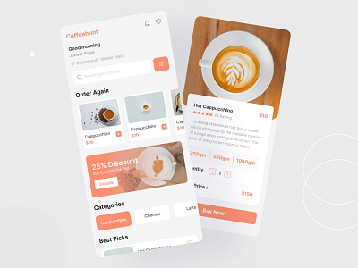 Coffeehunt Coffee App Design android app design app design app ui coffee app ecommerce app design figma ios app design online shop design uidesign uiux design uxdesign