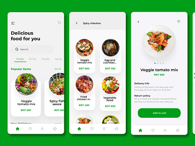 Food delivery Mobile app UI design