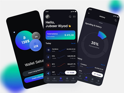 Cryptocurrency mobile wallet  App UI
