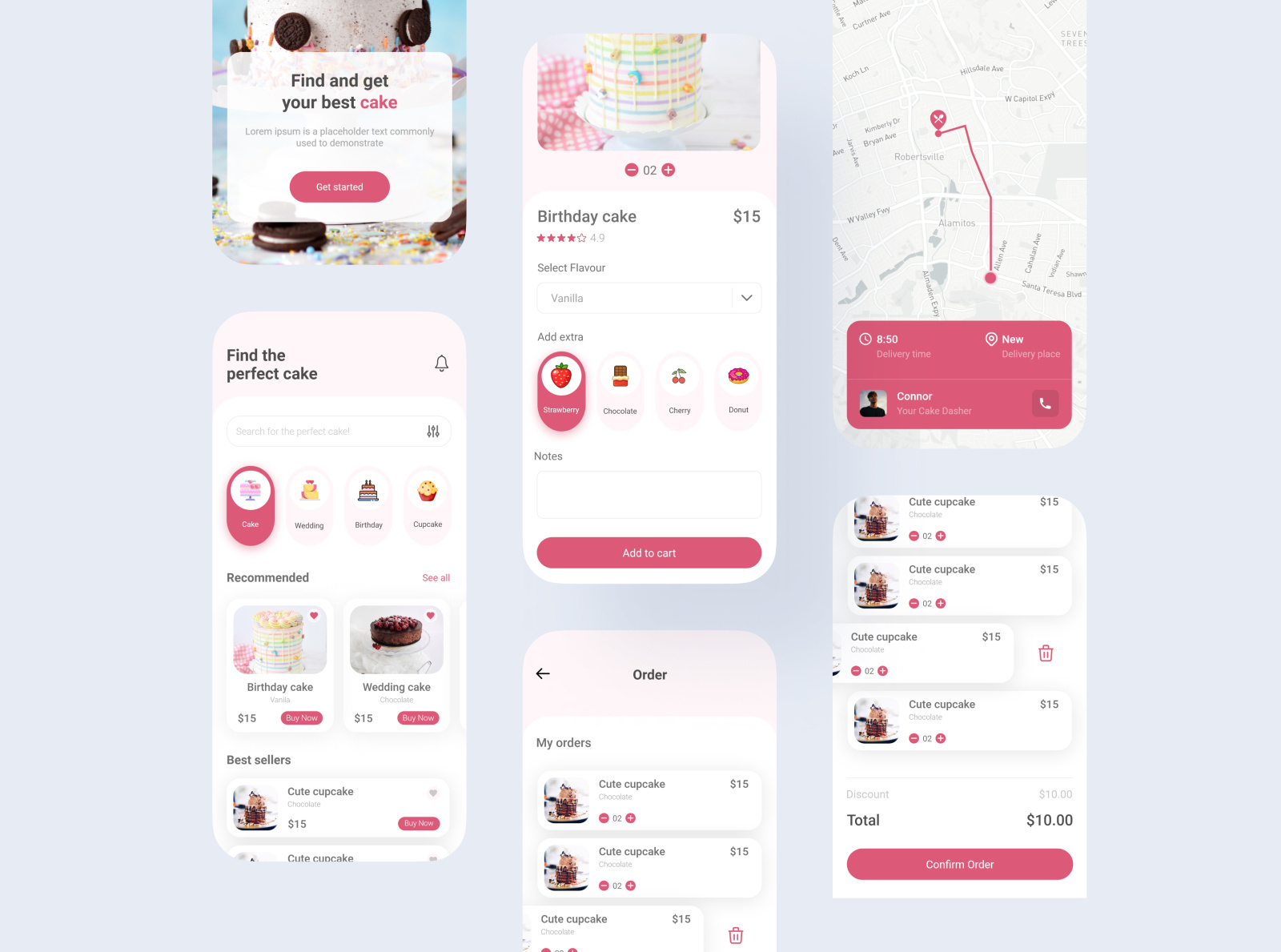 Cake shop app UI UX design by MD Jubaer Riyad on Dribbble