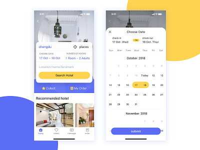 Hotel App app design ui