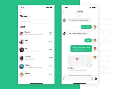 Chat List app design ui