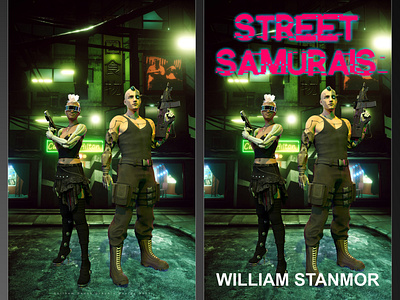 Street Samurais 3d bookcover characterdesign characters coverart cyberpunk cyborg digital 3d future futuristic illustration sciencefiction scifi