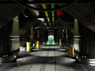 Service Corridor 3d 3d art board game boardgame concept concept art digital 3d environment environments future futuristic game art interior sciencefiction scifi ship space spaceship