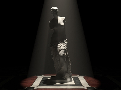 Venus II 3d 3d art chiaroscuro digital 3d lightbeam statue stone