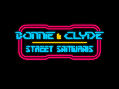 Bonnie & Clyde: Street Samurais Logo 80s style cyberpunk future futuristic graphic design logo logo design sciencefiction scifi vector