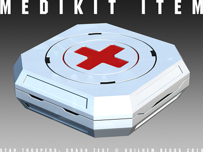 Medikit Item 3d boardgame card game concept art digital 3d first aid future futuristic game art medical plastic red cross sciencefiction scifi