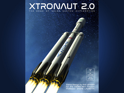 Xtronaut 2.0 Box Front 3d board game boardgame box cover design digital 3d game art graphic design illustration xtronaut