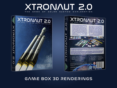 Xtronaut 2 Game Box 3d board game boardgame box cover design digital 3d game art graphic design illustration illustration digital space xtronaut