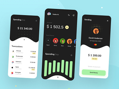 Finance App app bank banking creative design finance graphics illustration interface mobile money spending web