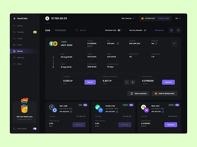 Cryptocurrency Trade Dashboard bank branding cards cyptocurrency dashboard design exchange farms finance graphic design hawl interface nft platform token trade ui ux vadim marchenko web