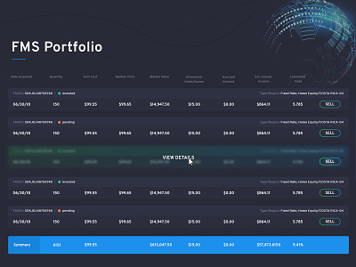 Data List/Table crypto wallet dashboard design data list listing summary table of contents uiux