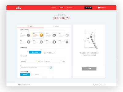 Send Amount Crypto Wallet app design crypto wallet cryptocurrency moneyransfer placeholder receipt uiux webdesign