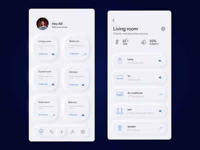neumorphism design an IOT app app appdesign design interface iran ui uidesign user interface uxdesign