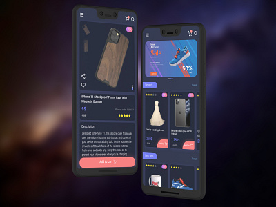 Dark theme of a shop concept app dark mode dark theme design interface iran ui ux uxdesign