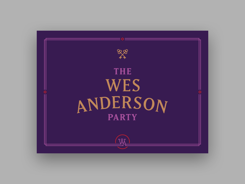 The Wes Anderson Party - Invitation 5x7 holiday party invitation print typography vintage