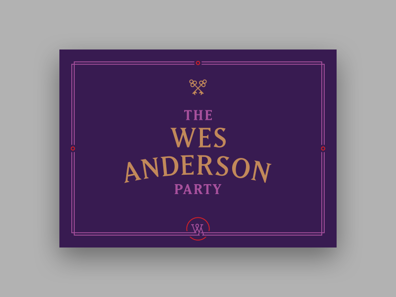 The Wes Anderson Party - Invitation vintage typography holiday party 5x7 invitation print