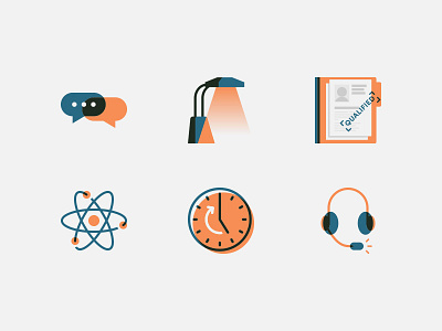 Icons assistant icons illustration online overprint technology vintage