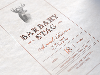 Barbary Stag Whiskey Label