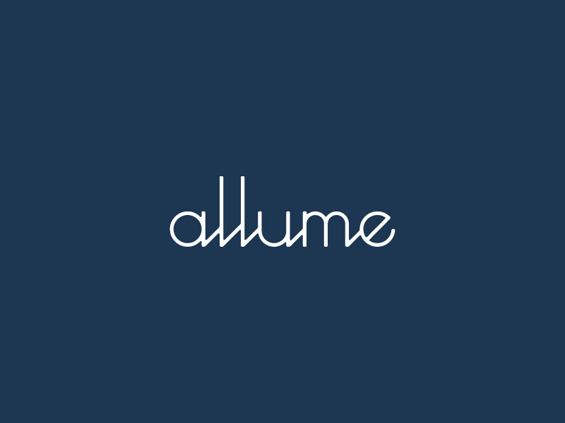 Allume - Script visual identity identity design branding wordmark logo