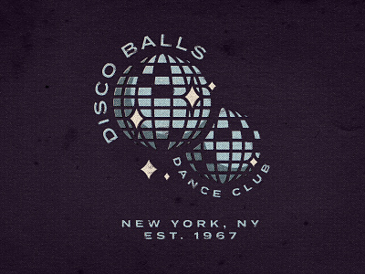 Disco Balls Dance Club branding branding agency branding design dance disco icon illustration logo monogram retro texture typography vintage visual design