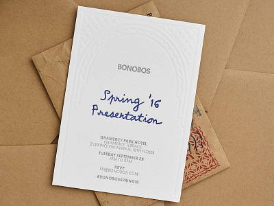 Letter Pressed Invitation bonobos brand editorial editorial design graphic design invitation letter letterpress moroccan print design visual visual identity