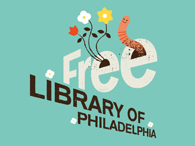 Free Library of Philadelphia - Logo Treatment dirt flower logo texture work