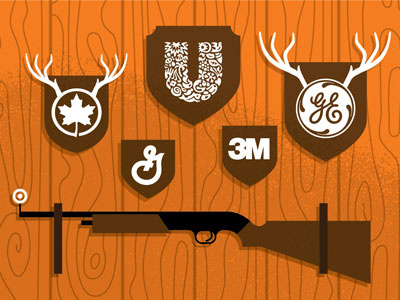 Hunting grain gun logo target wood