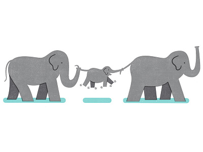 Elephants illustration texture