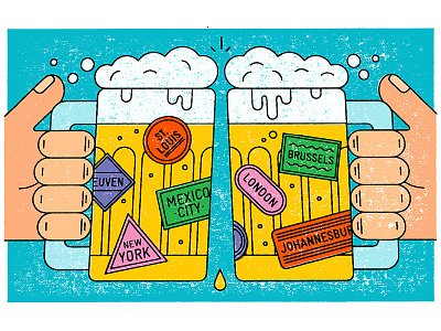 Beer merger beer editorial illustration texture