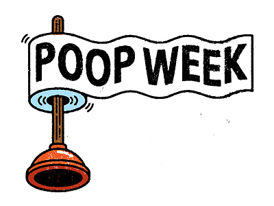 Poop Week icon illustration logo texture